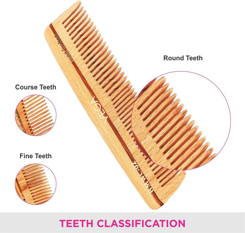 VEGA Classic Wooden Hair Comb HMWC-02 - Image 4